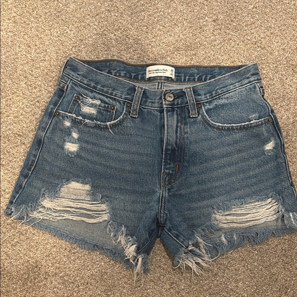 Abercrombie & Fitch Blue Jean Shorts Distressed Cut-Offs